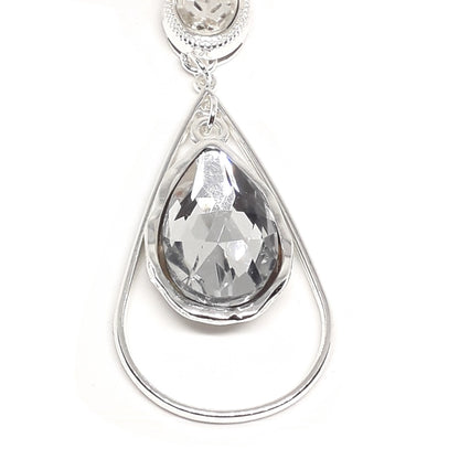 Clear Crystal Pendant long necklace