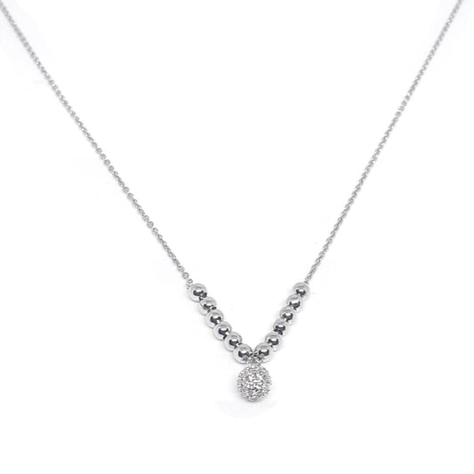 Diamante Pendant Bead Necklace