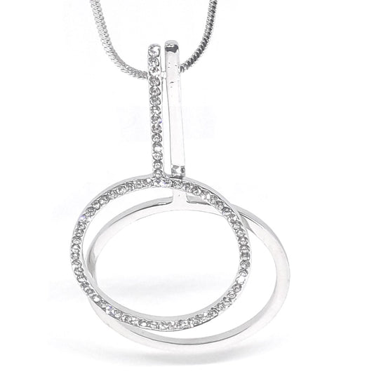 Double Hoop Diamante Necklace