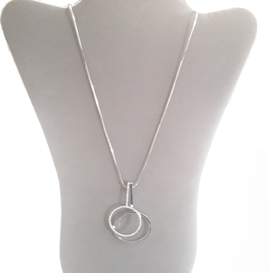 Double Hoop Diamante Necklace