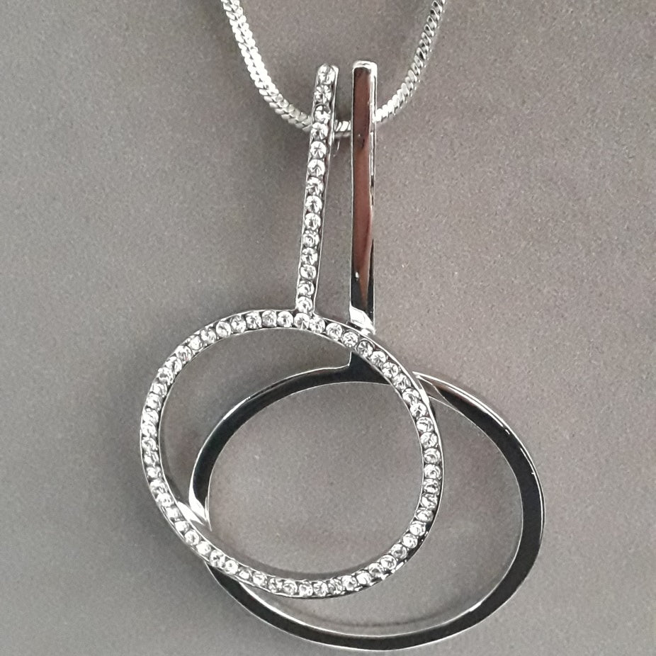 Double Hoop Diamante Necklace