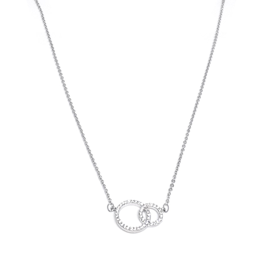 Interlinked Diamante Hoop Necklace