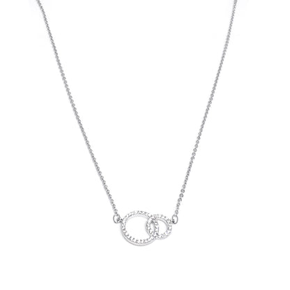 Interlinked Diamante Hoop Necklace
