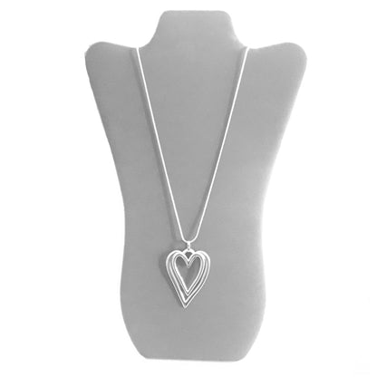 Double outline heart necklace