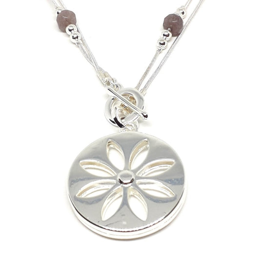 Floral Pendant Long Necklace