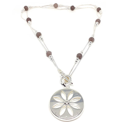 Floral Pendant Long Necklace