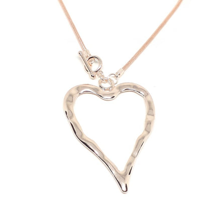 Heart Outline T-bar Pendant Necklace