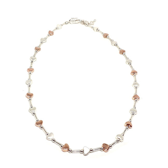 Flat Heart Bar link Necklace