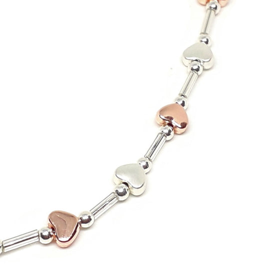 Flat Heart Bar link Necklace