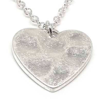 Multirow Hammered Heart Necklace
