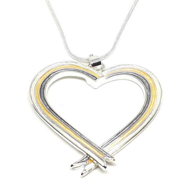 Hand Painted Heart Pendant Necklace