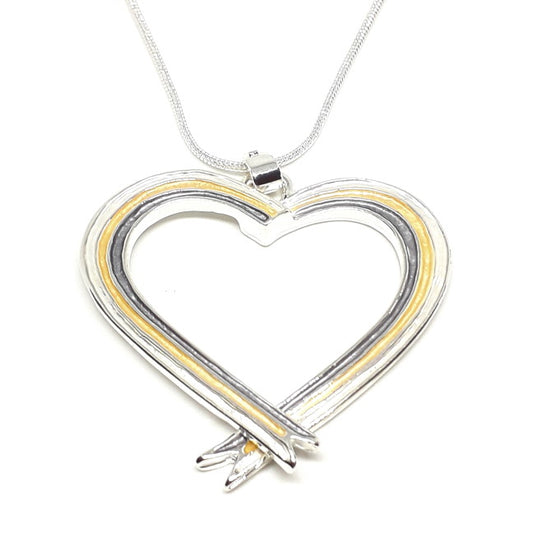 Hand Painted Heart Pendant Necklace