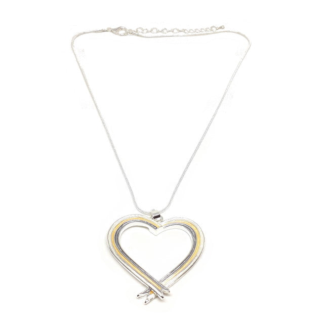 Hand Painted Heart Pendant Necklace