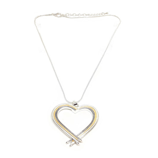 Hand Painted Heart Pendant Necklace