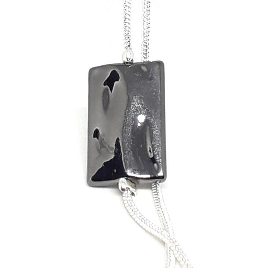 Multirow Hammered Oblong Necklace