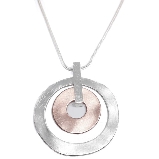 Double Circle Long Necklace