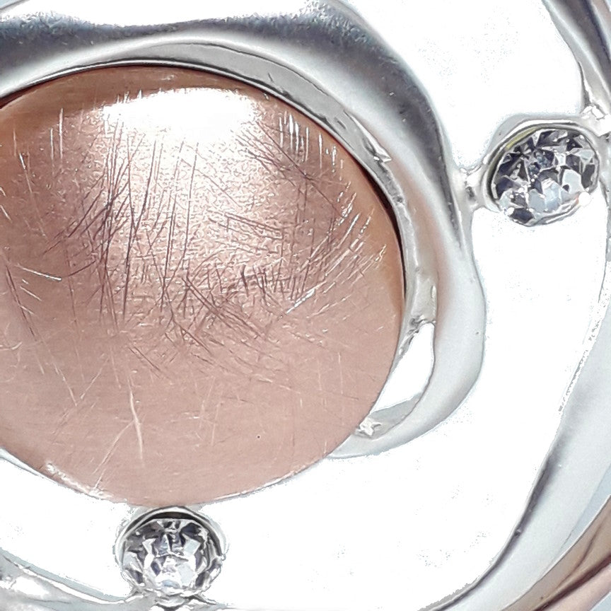 Abstract Circle Long Necklace with Crystals