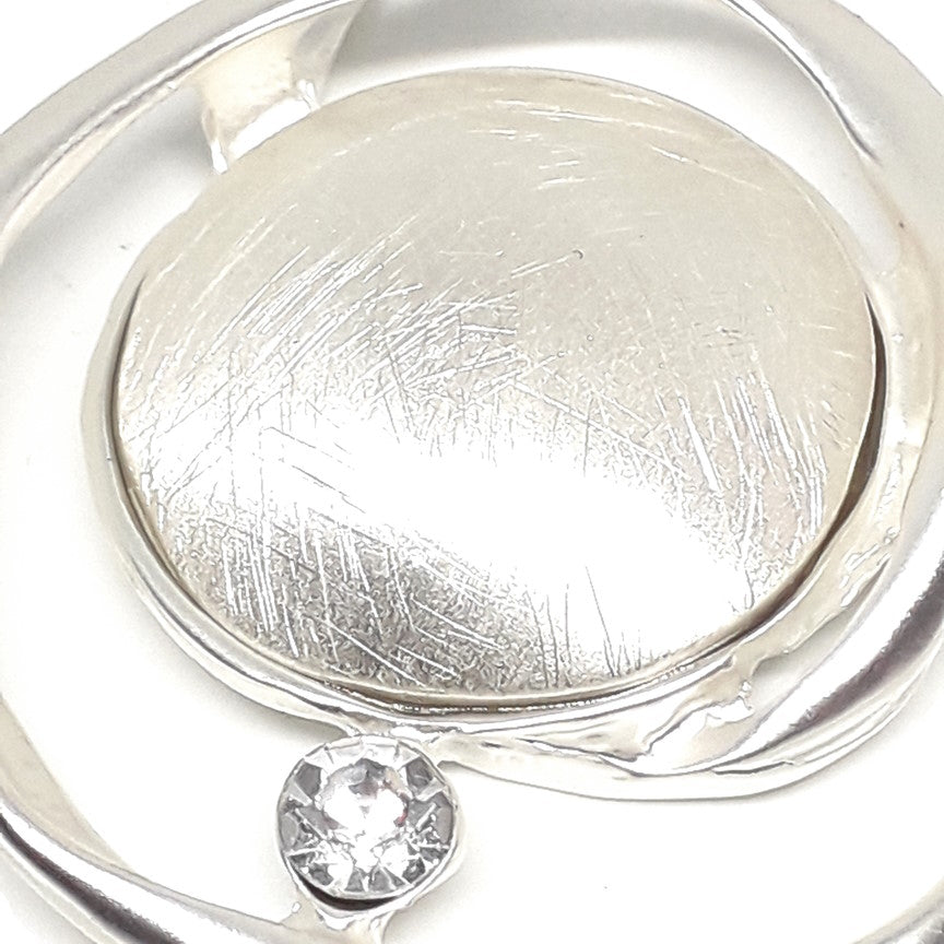 Abstract Circle Long Necklace with Crystals