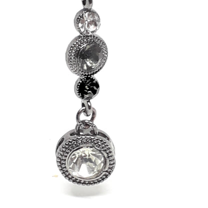 Long Crystal Necklace (Black, Smoke & Crystal