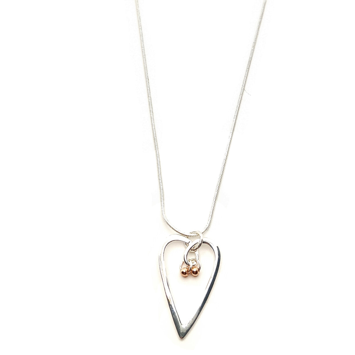Outline Heart and Bead Short Necklace