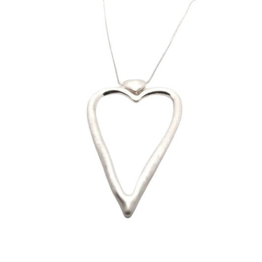 Outline Heart Long Necklace