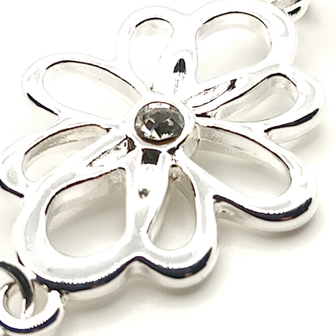 Flower and Diamante Long Necklace