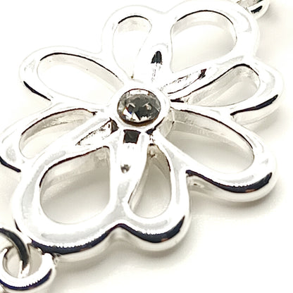Flower and Diamante Long Necklace