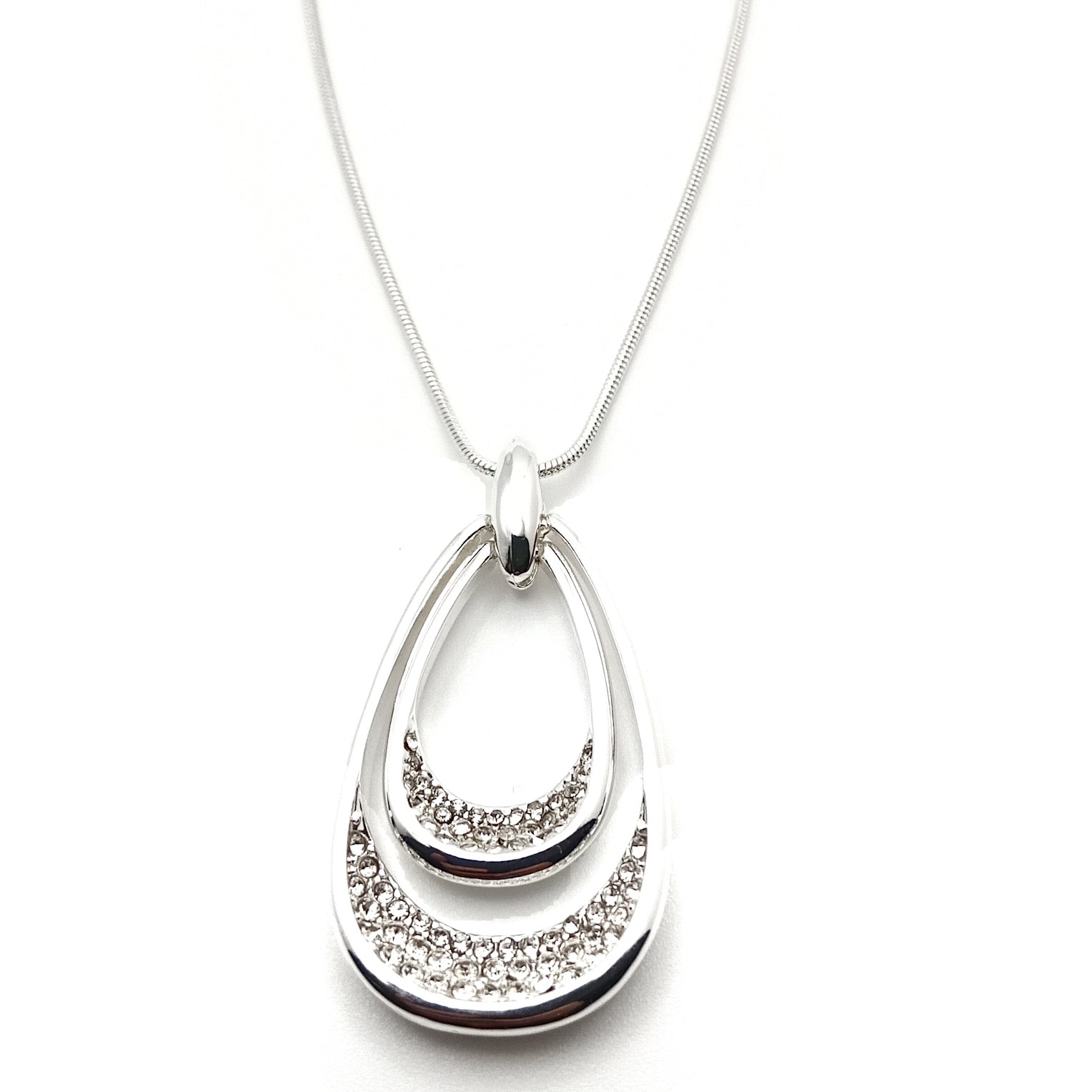 Diamante Teardrop Short Necklace