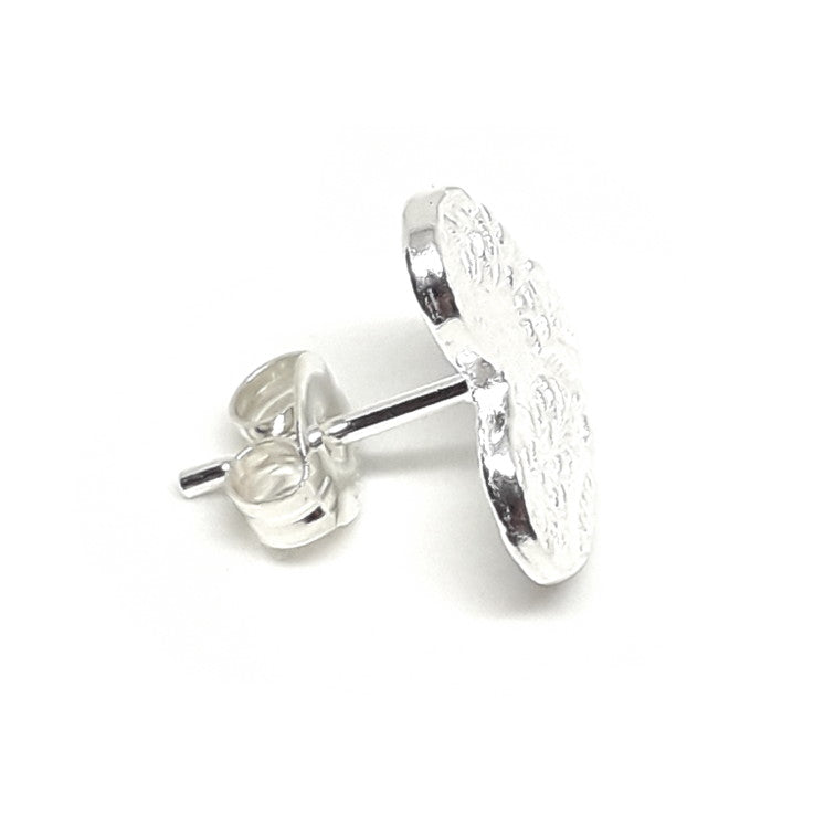 Textured Heart Stud Earrings 