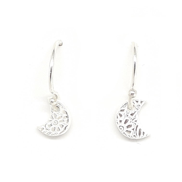 Textured Moon Earrings