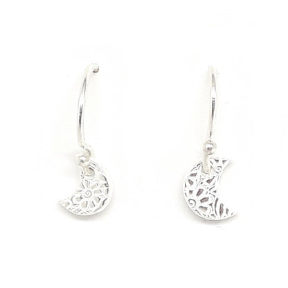 Textured Moon Earrings