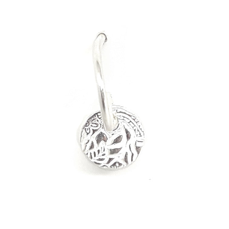 Textured Mini Circle Earrings