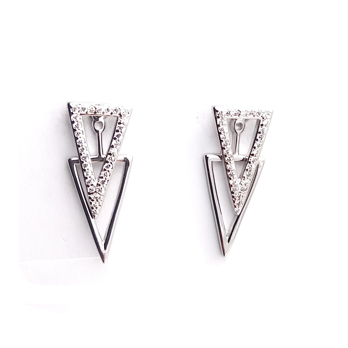 Diamante Triangle Stud Earrings