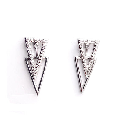 Diamante Triangle Stud Earrings