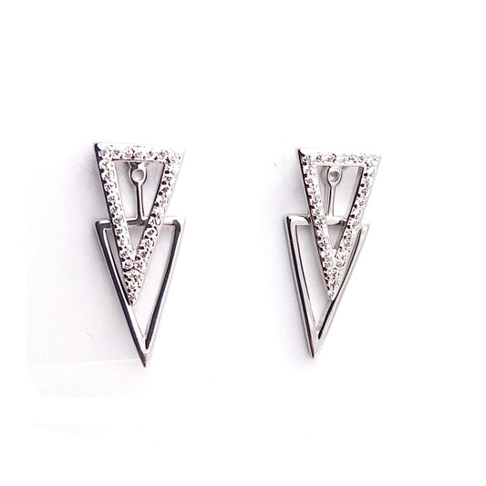 Diamante Triangle Stud Earrings