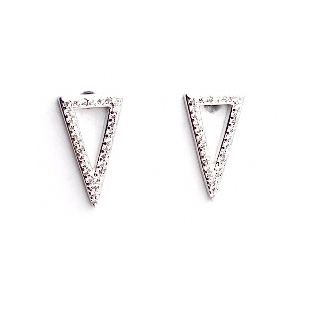 Diamante Triangle Stud Earrings