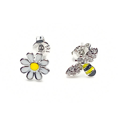 Daisy and Bee Stud Earrings
