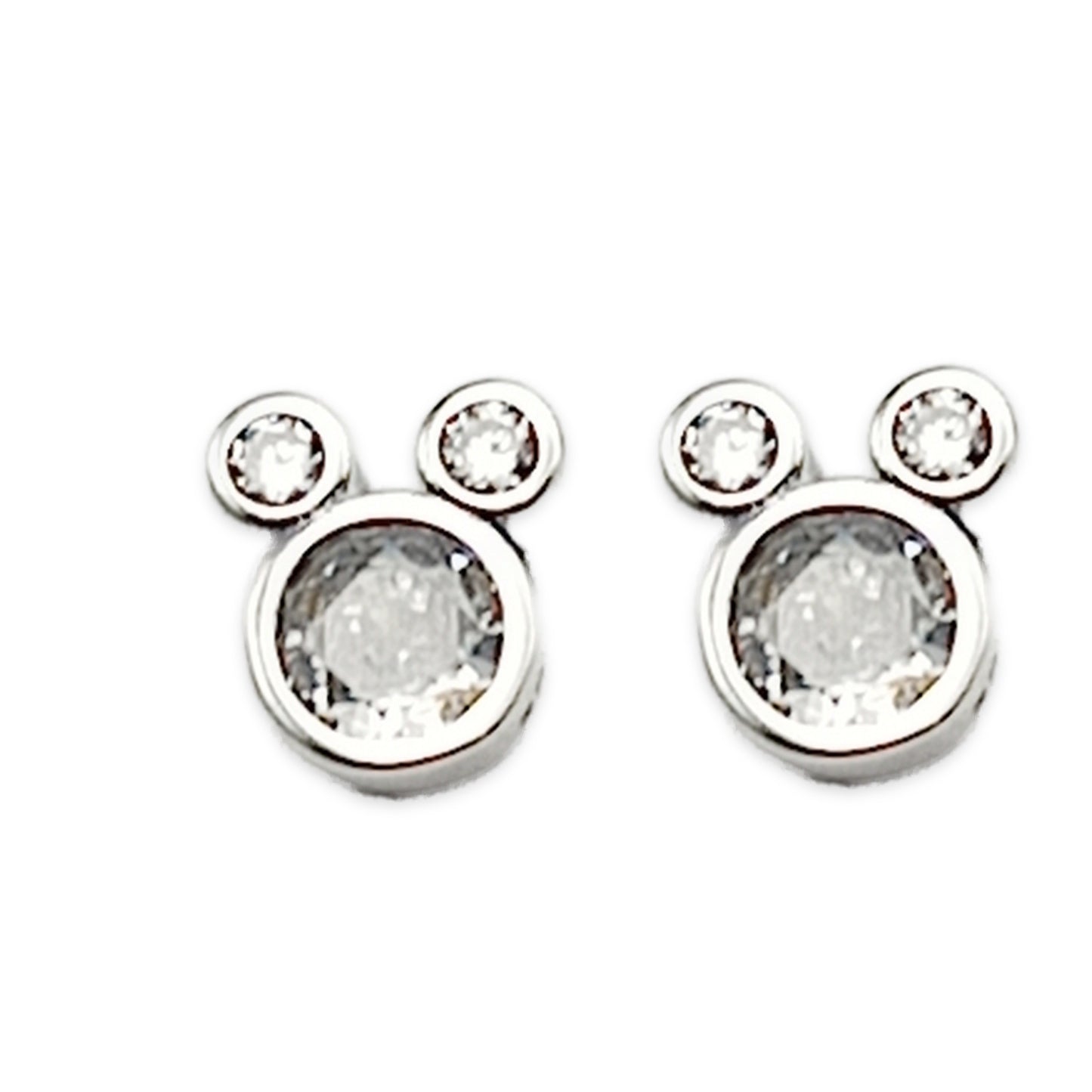 Cartoon Mouse Diamante Stud Earrings