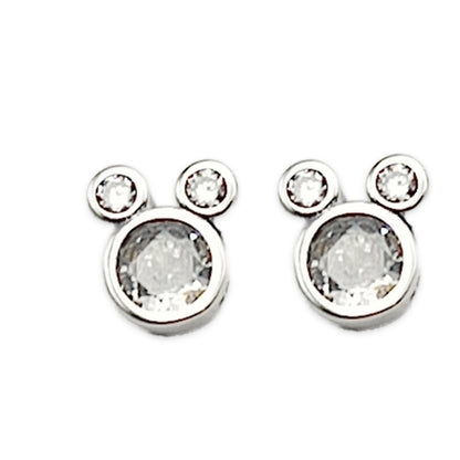 Cartoon Mouse Diamante Stud Earrings