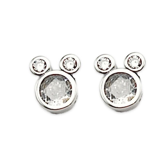 Cartoon Mouse Diamante Stud Earrings