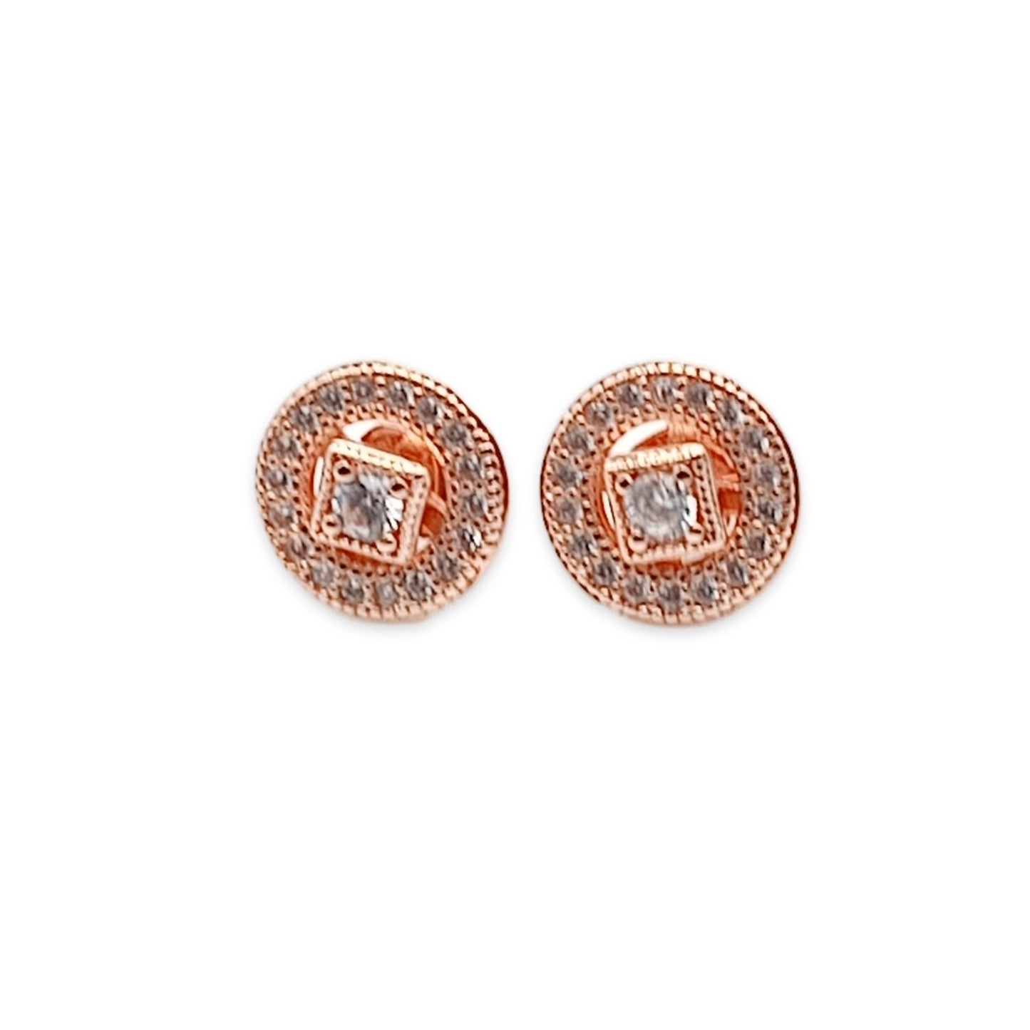 2-in-1 Diamante Stud Earrrings