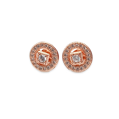 2-in-1 Diamante Stud Earrrings