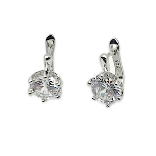 Crystal Leverback Earrings