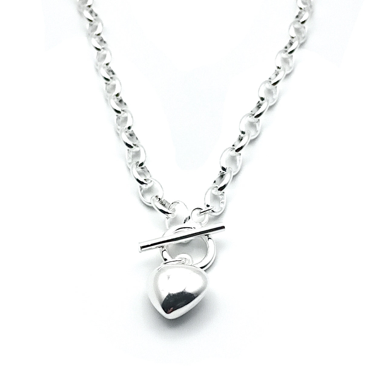 Love Heart Short T-Bar Necklace