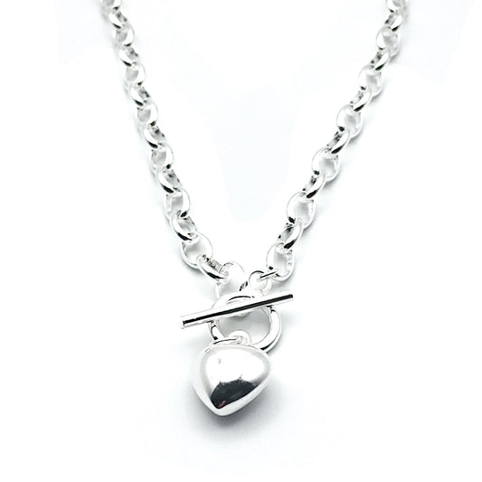 Love Heart Short T-Bar Necklace