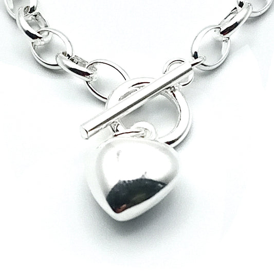 Love Heart Short T-Bar Necklace