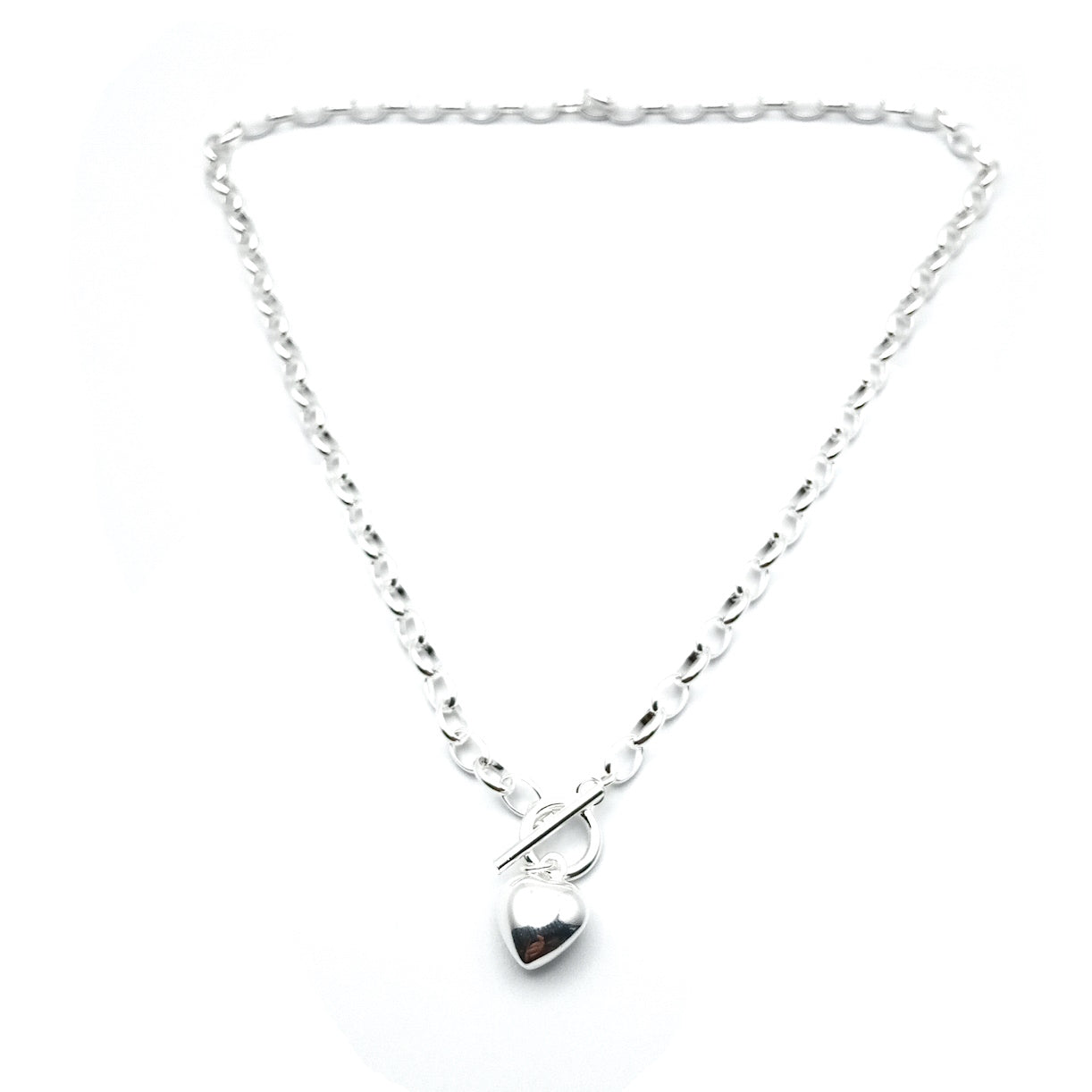 Love Heart Short T-Bar Necklace