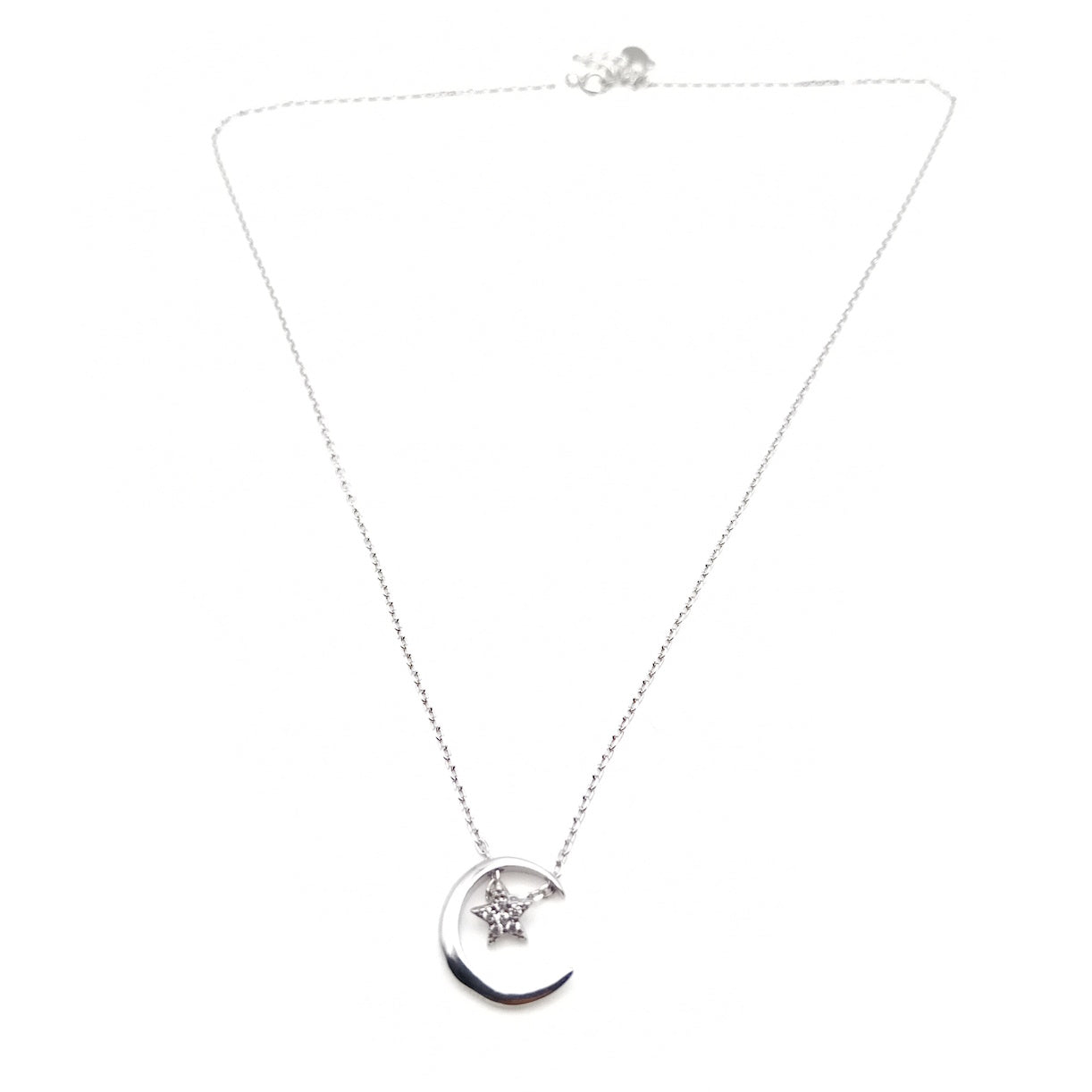 Diamante Star and Moon Necklace