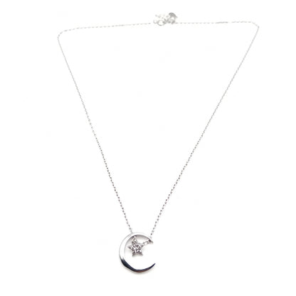 Diamante Star and Moon Necklace