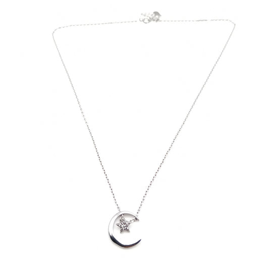 Diamante Star and Moon Necklace